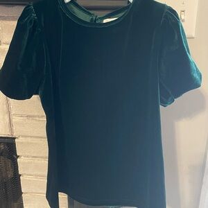 Elegant Green Velvet Kids Top